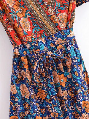 Vintage Hippie Styled V-Neck Boho Dress | Sizes S-XL
