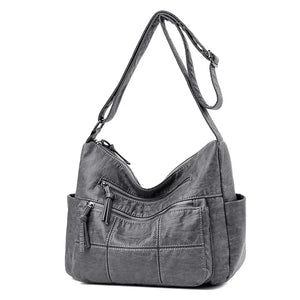 Plain Soft Leather Handbag With Zipper Closures | Various Colour Options