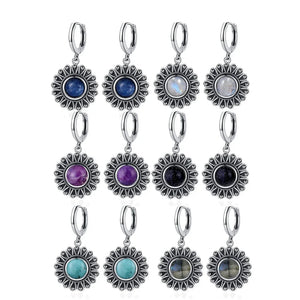 Natural Stone Bohemian Drop Earrings | Kyanite & Moonstone | Assorted Designs