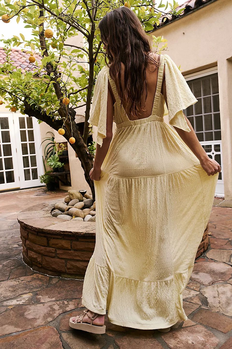 Boho Oversized Maxi Dress | Deep V-Neck Flowy Cotton Blend Long Dress | Flare Sleeve Beach Sundress | S-XL | Summer 2024