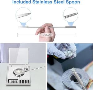 High Precision Digital Milligram Scale | 50g x 0.001g | Calibration Weights, Scoop & Tweezers Included