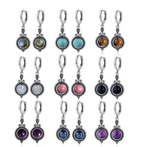Natural Stone Bohemian Drop Earrings | Kyanite & Moonstone | Assorted Designs