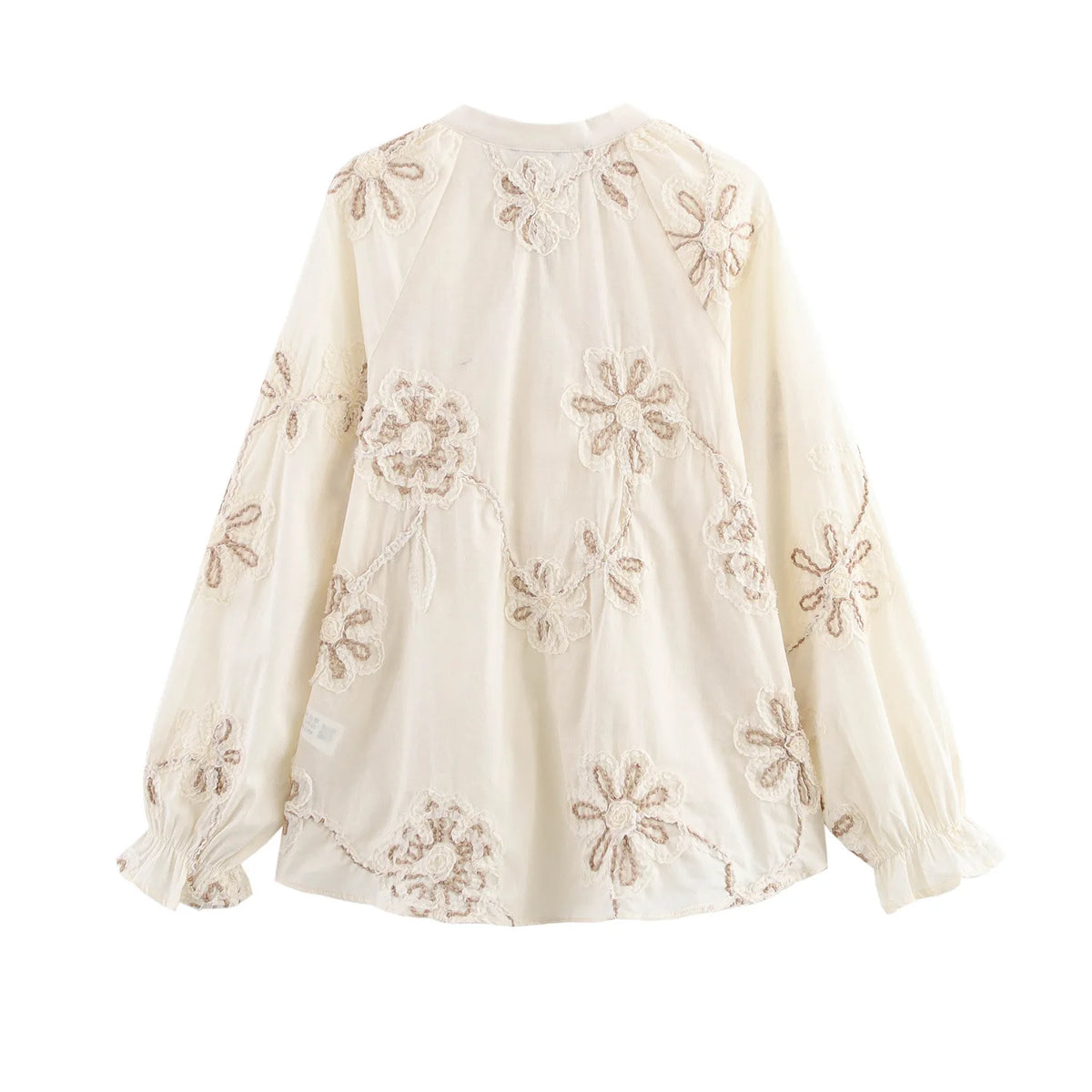 Women's Bohemian Embroidered Mini Dress | Vintage V - Neck Button Down A - Line Dress | Floral Lantern Sleeve | XS–L