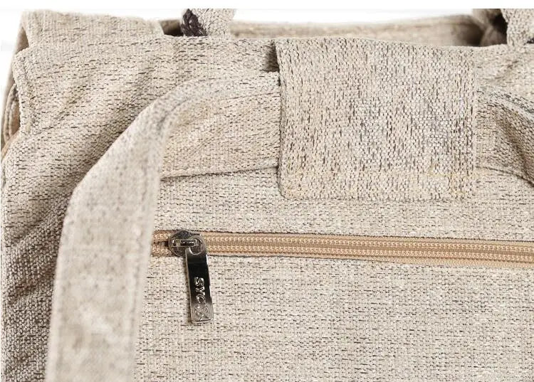 Cool Retro Styled Messenger Bag | Cotton + Linen