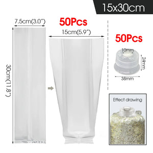 Polypropylene Mushroom Grow Bags | Autoclavable Cultivation Bags for Spawn & Substrate | Multiple Sizes & Pack Options