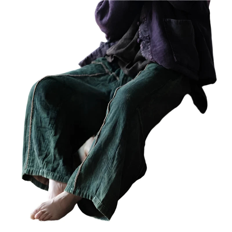 Women's Wide Legged Cotton Pants | High Quality | Free Size