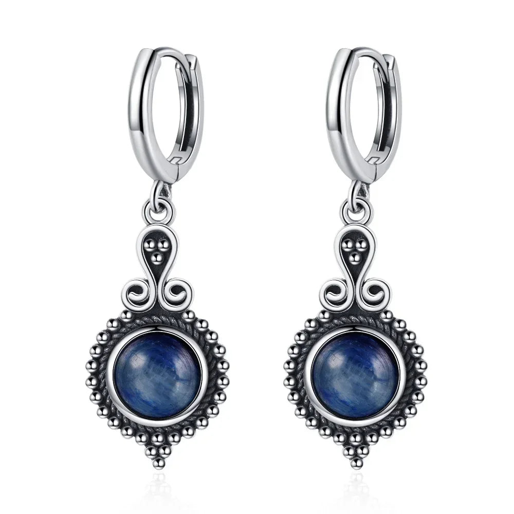 Natural Stone Bohemian Drop Earrings | Kyanite & Moonstone | Assorted Designs