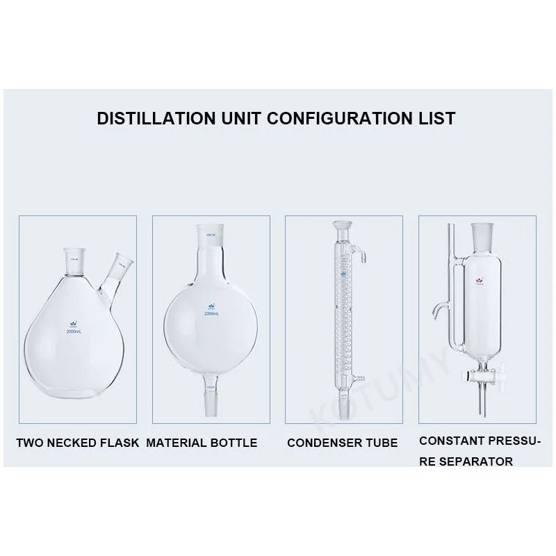 Essential Oil Extraction Separator | Steam Distillation Apparatus with Hot Stove & Graham Condenser | Full Set | 2000ml / 1000ml / 500ml Options