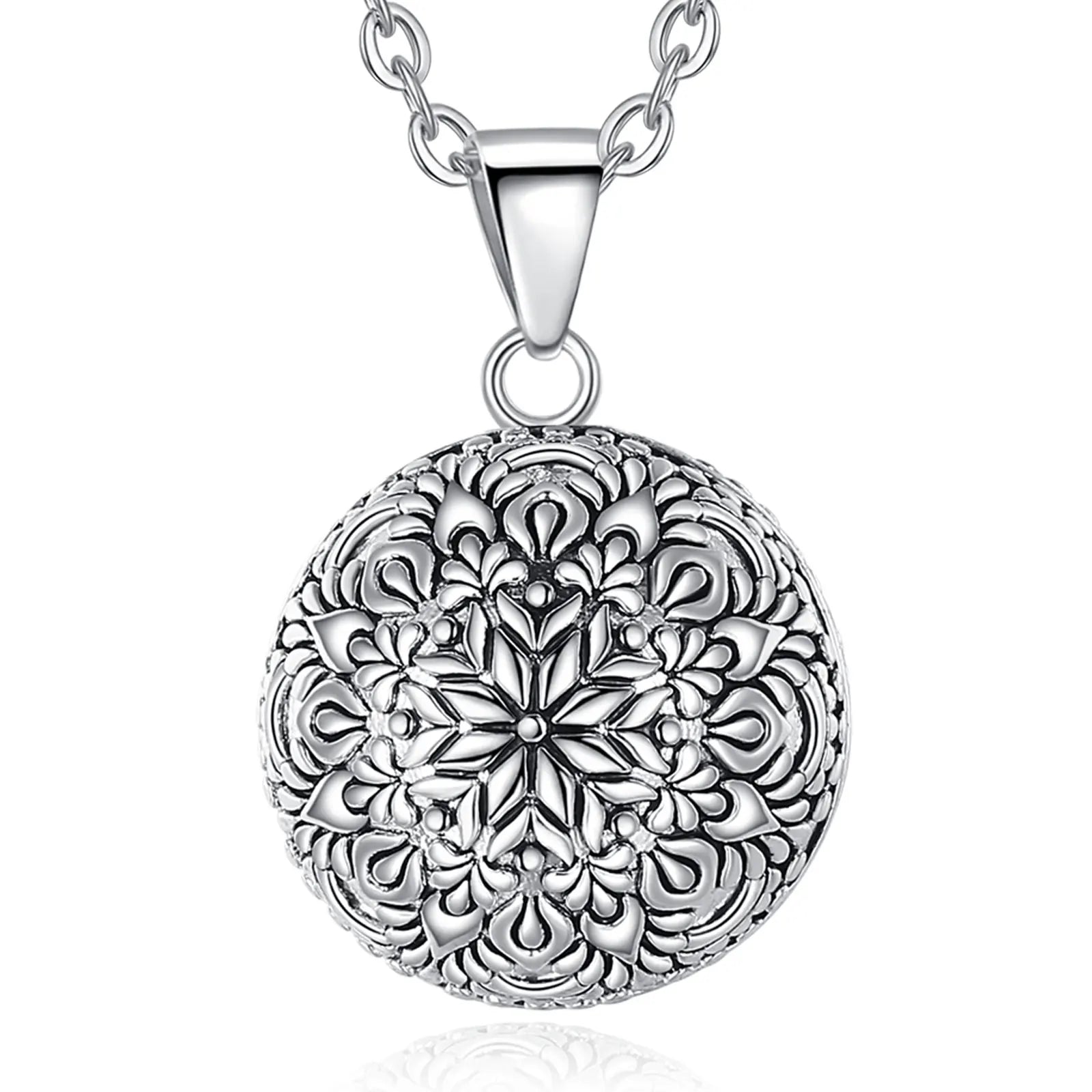 Pregnancy Harmony Ball Necklace With Flower Of Life Design | 2 Designs