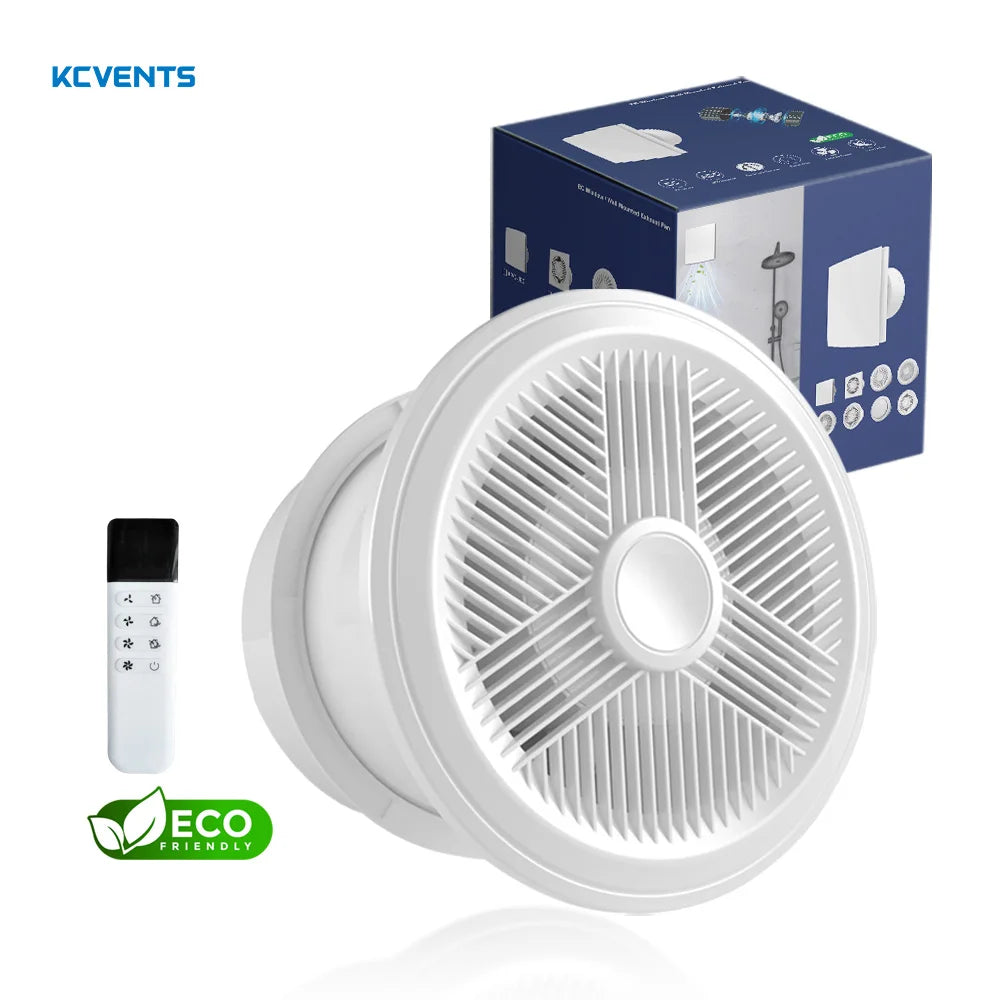 4W ECO-Friendly Two-Way Bathroom Exhaust Fan with Remote Control | Wall or Window Mount