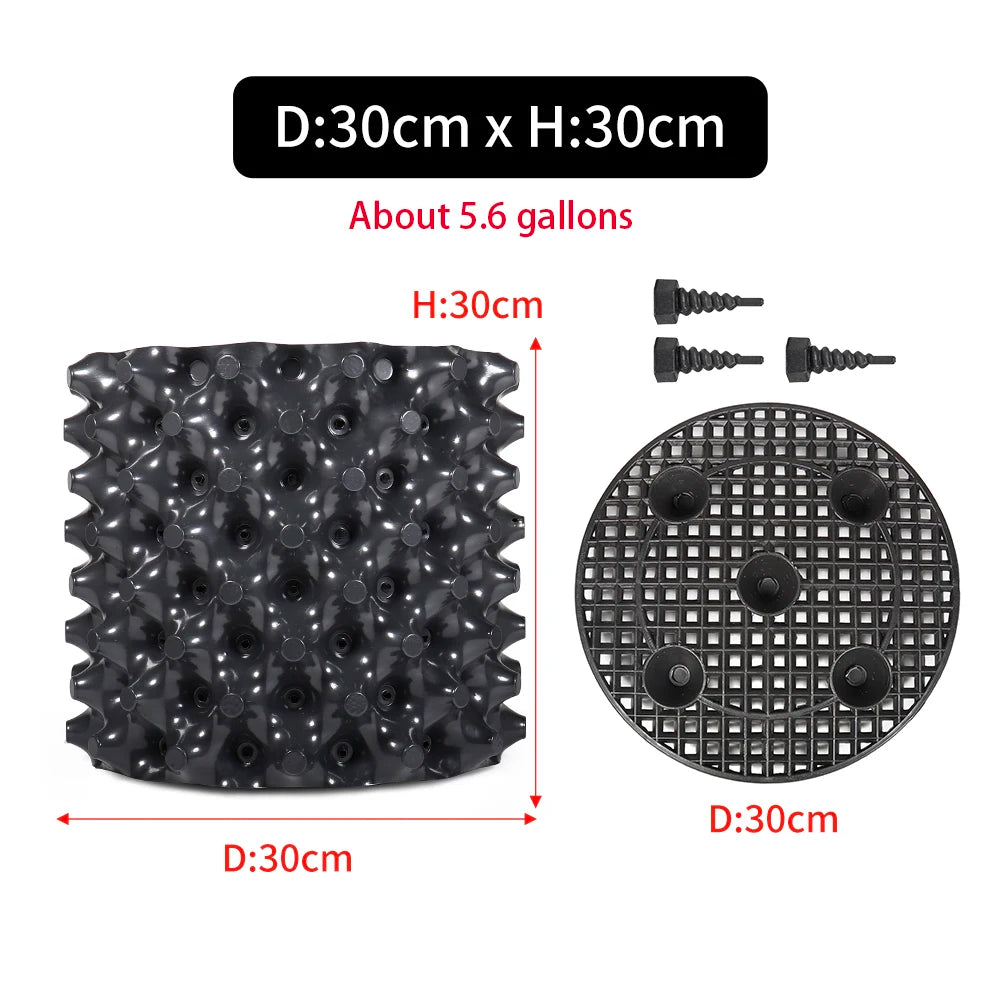 Root Control Air Pruning Nursery Pots | Fast Root Growth Training Containers | 9 Sizes | Durable Black PVC | Bonsai, Trees & Transplanting