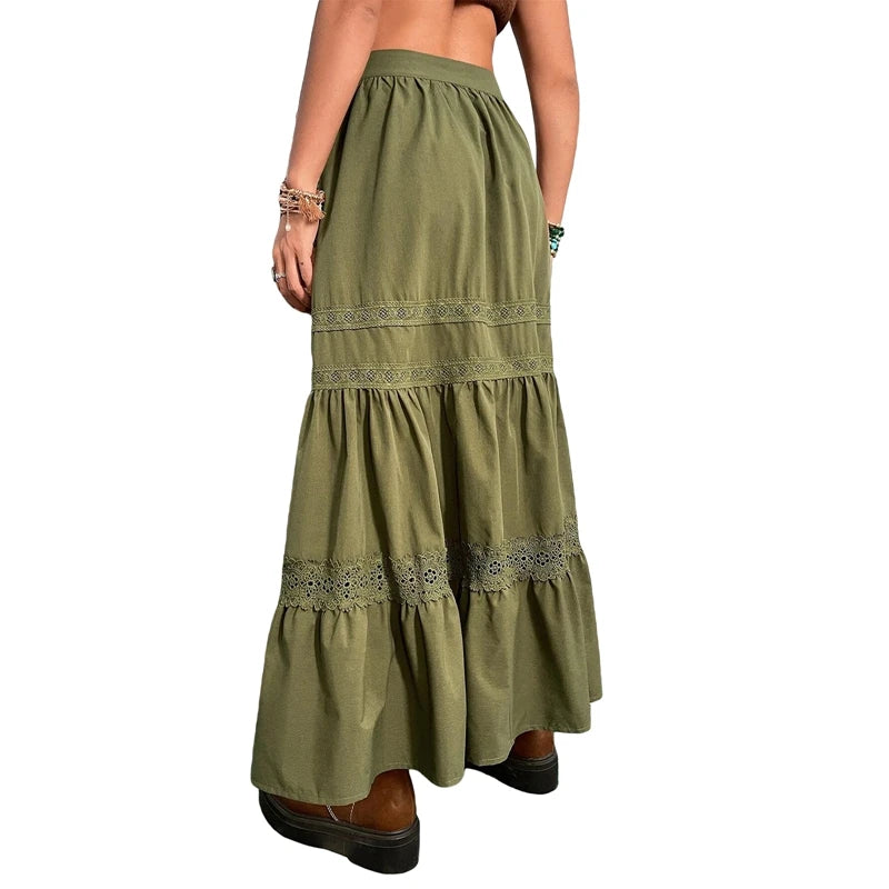 Green Vintage Hippie Festival Skirt | Sizes S-L
