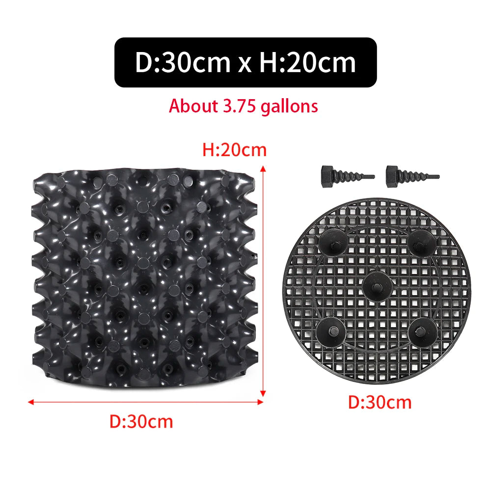 Root Control Air Pruning Nursery Pots | Fast Root Growth Training Containers | 9 Sizes | Durable Black PVC | Bonsai, Trees & Transplanting