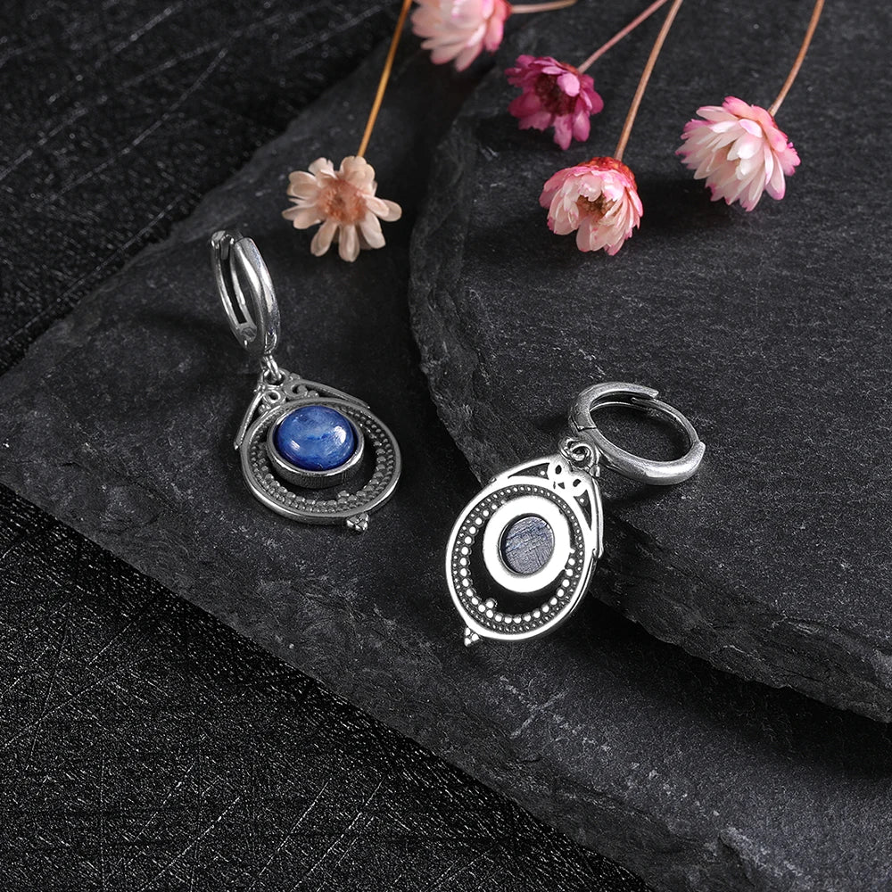 Natural High Quality Hooped Kyanite Bohemian Earrings