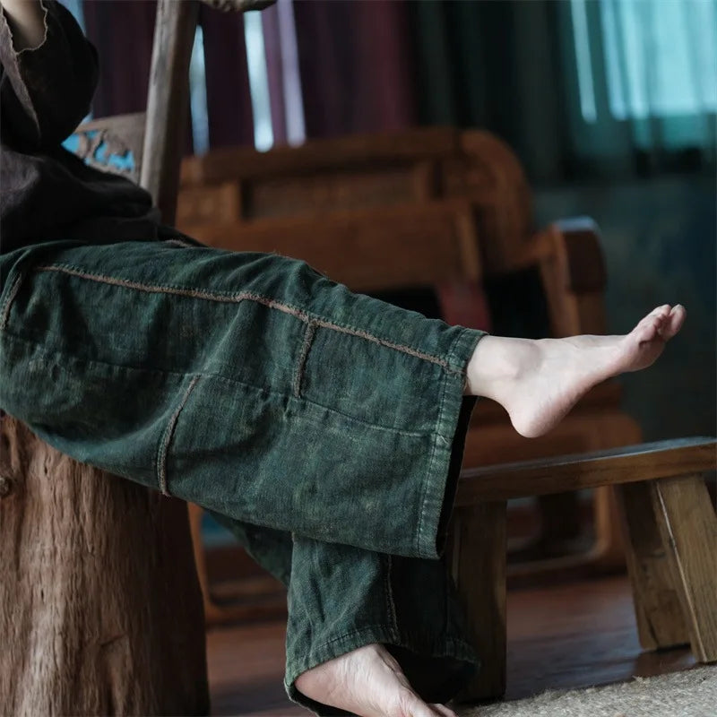 Women's Wide Legged Cotton Pants | High Quality | Free Size