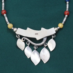 Bohemian Free Flow 925 Silver Tree Inspired Necklace With Lapis Lazuli Stone