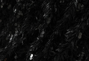 Fluffy Hippie Long Skirt With Sequin | Black Or White | Sizes M-L