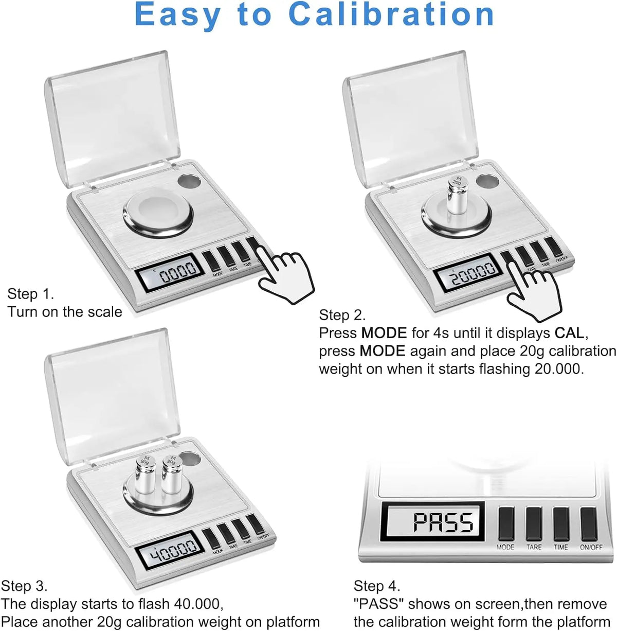 High Precision Digital Milligram Scale | 50g x 0.001g | Calibration Weights, Scoop & Tweezers Included