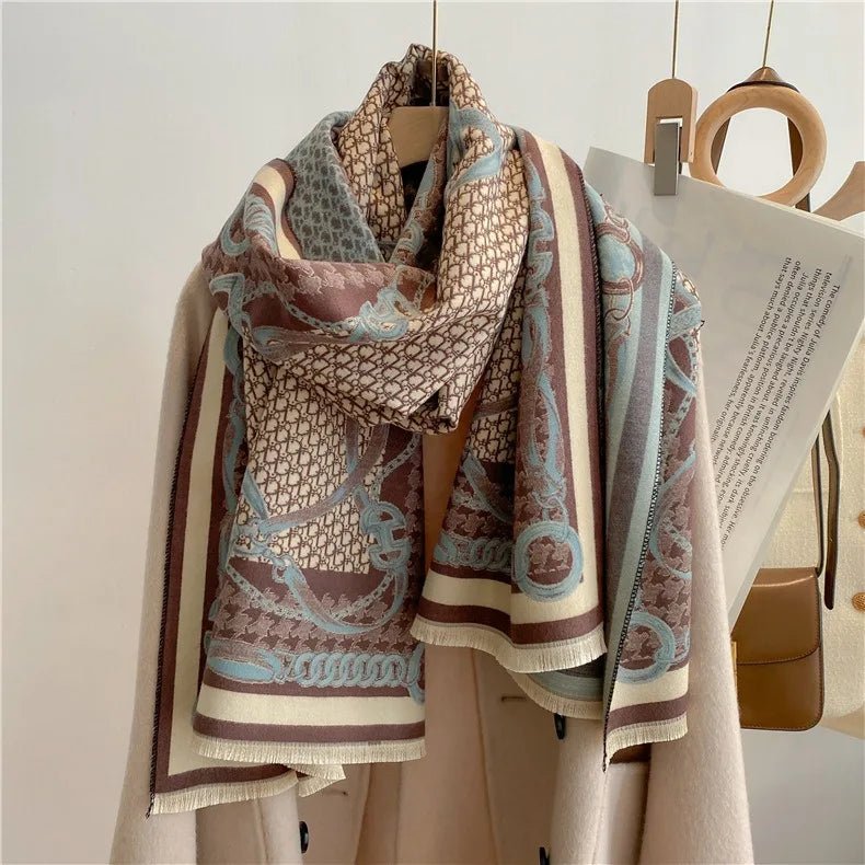 Bohemian Hippie Double - Sided Jacquard Shawl | Imitation Cashmere Scarf | 180x65cm | Lightweight Warm Wrapsc