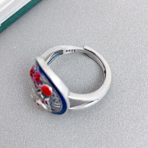 Handmade Hippie Styled Rabbit Flower Ring | 925 Silver