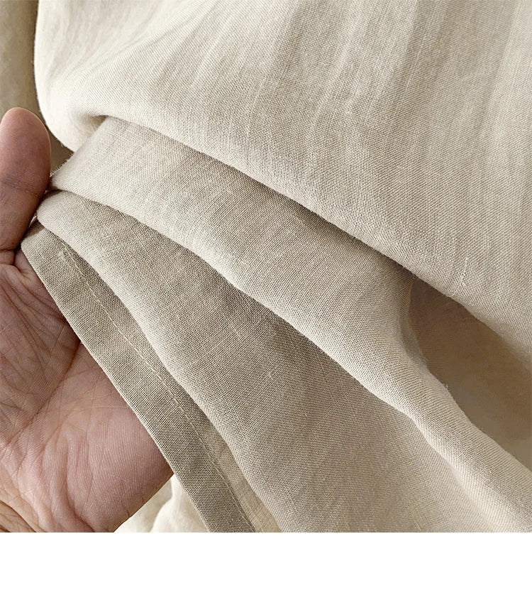 Women's Bohemian Cotton Linen Lace - Up Shirt | Hippie Long Sleeve Casual Blouse | Solid Colour V - Neck Top S–3XL