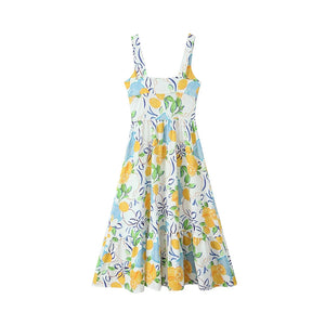 Beautiful Women's Floral Summer Dress With Lemon Print | Sizes XS-L