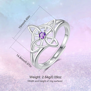 Elegant Witch Knot Finger Ring With Zircon Center Stone | 925 Silver