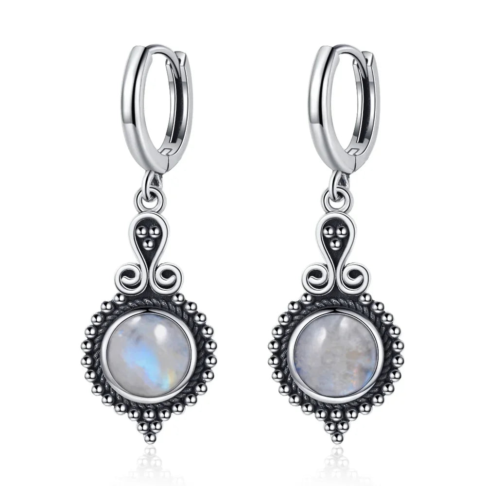 Natural Stone Bohemian Drop Earrings | Kyanite & Moonstone | Assorted Designs