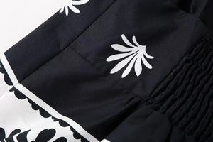 Women's Black And White Floral Spagetti Strapped Crop Top | XS-L