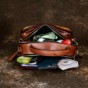 Small Women's Leather Sunflower Shoulder Bag