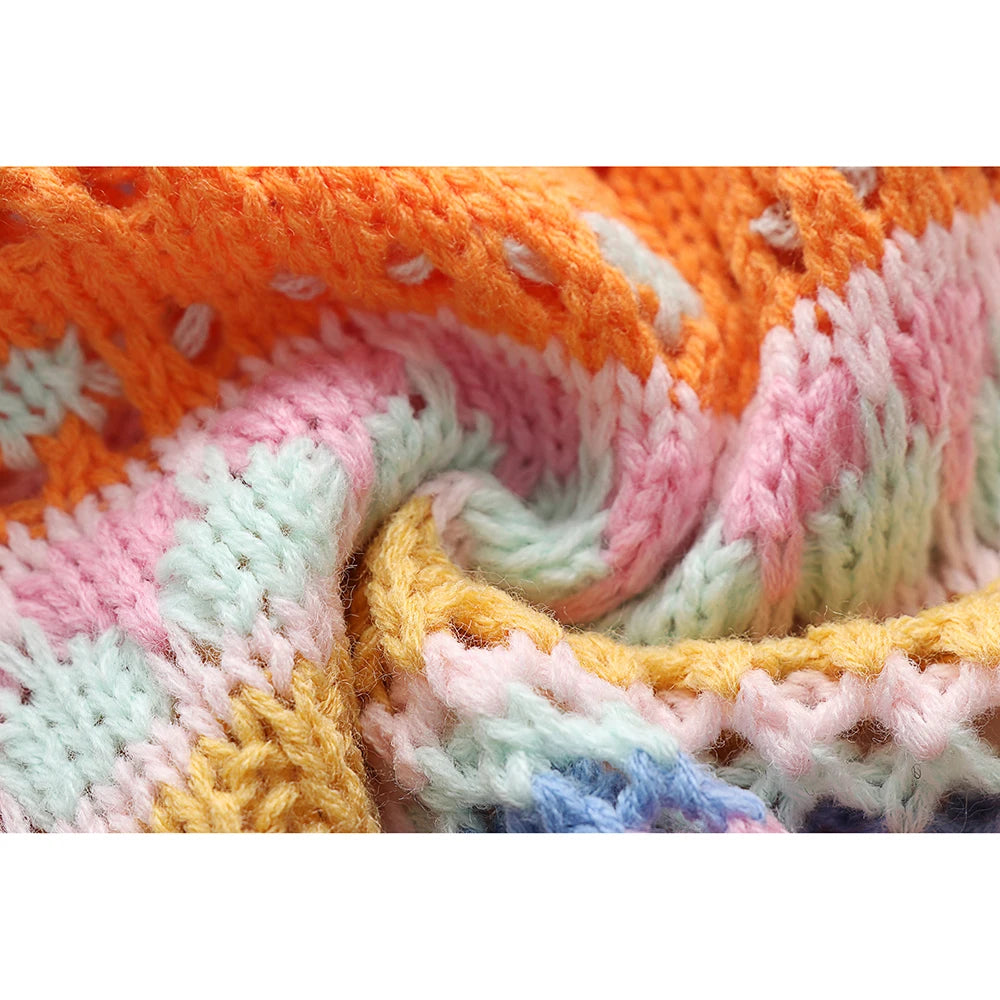 Colourful Hippie Striped Sweaters | Knitted + O-Neck | S-XL