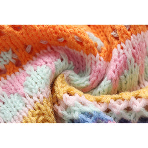 Colourful Hippie Striped Sweaters | Knitted + O-Neck | S-XL