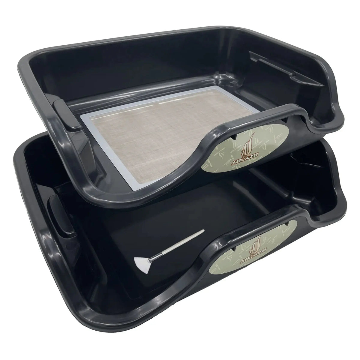 Black Lap Trim Tray Bin Set With 150 Micron Screen + Replaceable Sieve