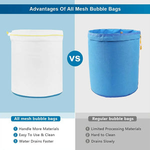Ice Filter Full Mesh Bubble Bags | 10 Gallon - 8 Bag Set