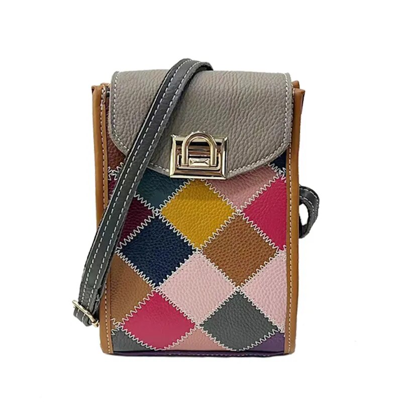 Genuine Leather Cute Patchwork Messenger Bag | Various Colours