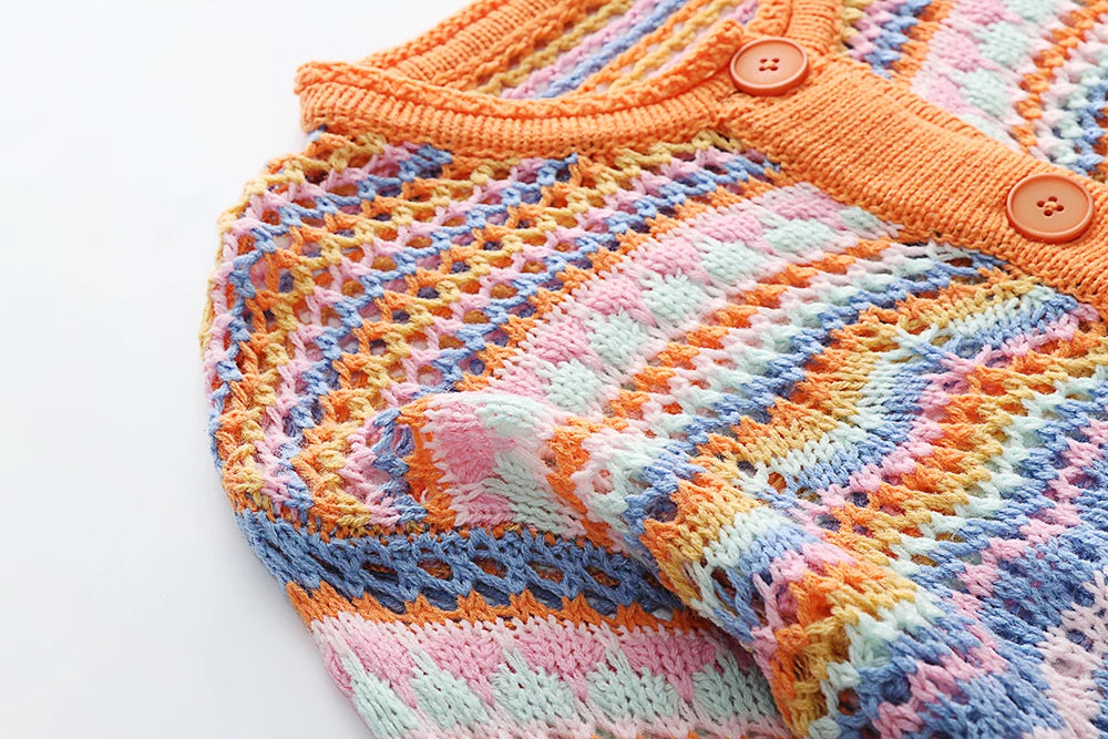 Colourful Hippie Striped Sweaters | Knitted + O-Neck | S-XL