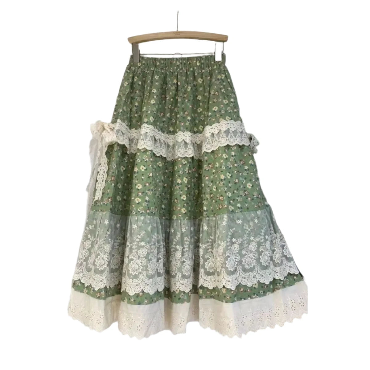 Bohemian Vintage Styled Skirt With Ruffled Lace | Various Colours | Free Size