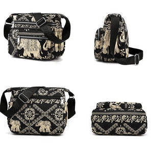 Thai Elephant Hippie Styled Messenger Bag | 26cm X 14cm | Various Colours