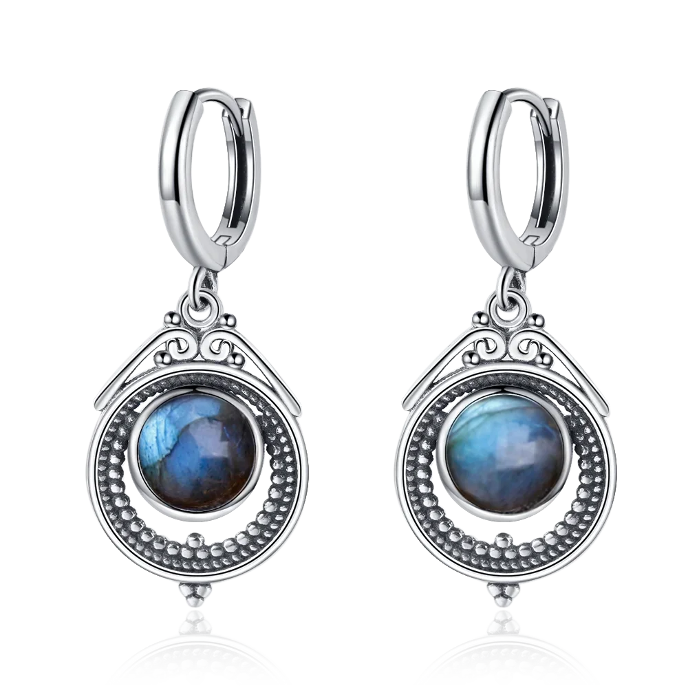 Natural Stone Bohemian Drop Earrings | Kyanite & Moonstone | Assorted Designs