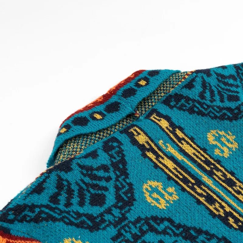 Bohemian Tassel Knit Kimono Cardigan | Indie Folk Hippie Style | Open Front Mid - Length Shawl