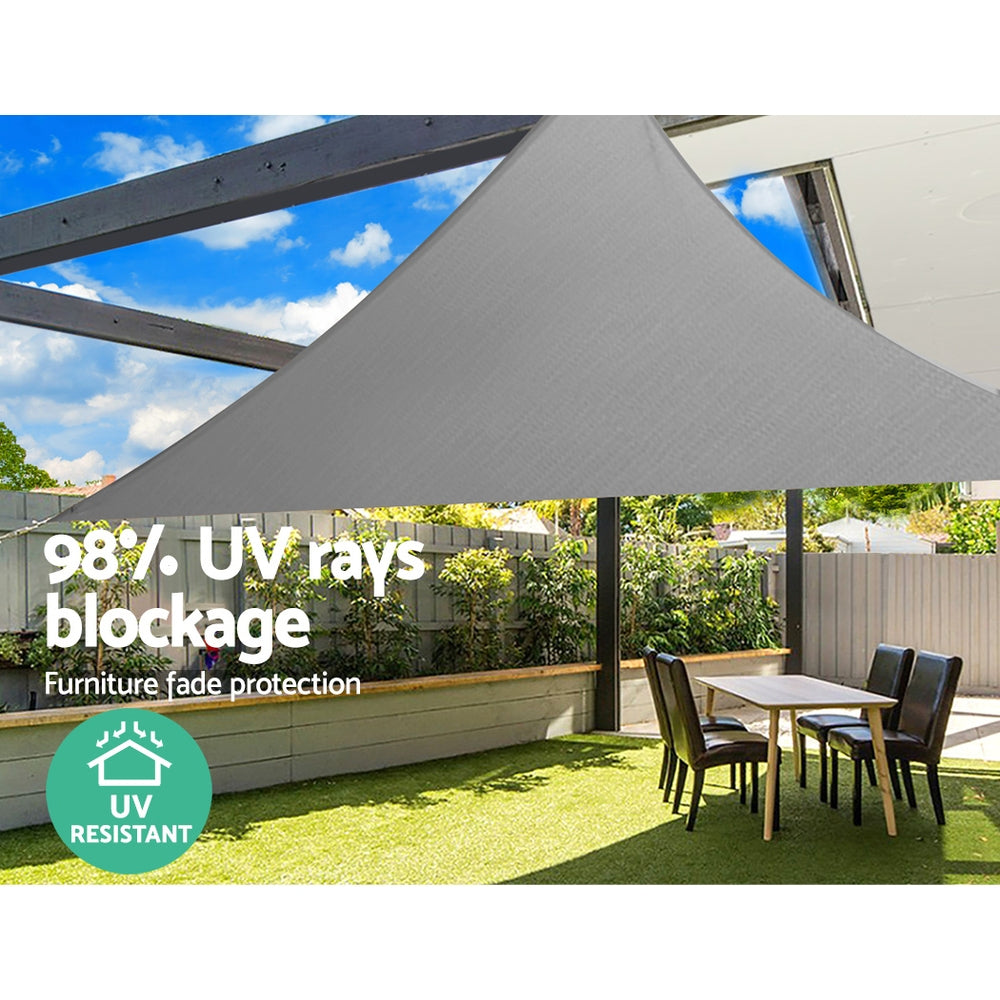 Shade Sail | 3x3x4.3m | Triangle | 280GSM | 98% | Grey Shade Cloth