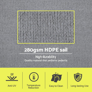 Instahut Sun Shade Sail 280gsm | Rectangle 4x6m UV Resistant Shadecloth Canopy | Beige
