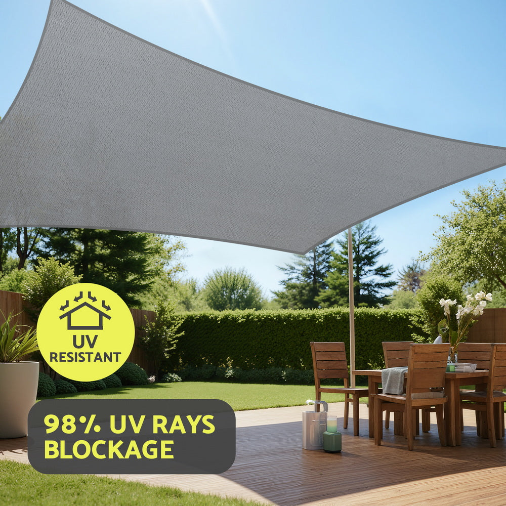 Instahut Sun Shade Sail 280gsm | Rectangle 4x6m UV Resistant Shadecloth Canopy | Beige
