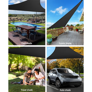 Shade Sail | 5x5x5m | Triangle | 280GSM | 98% | Black Shade Cloth