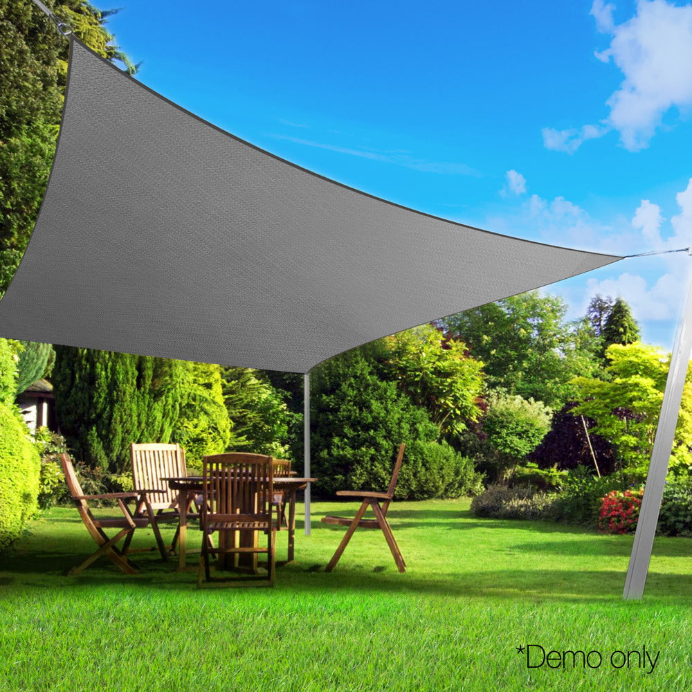 Shade Sail | 3x5m | Rectangle | 280GSM | 98% | Grey Shade Cloth