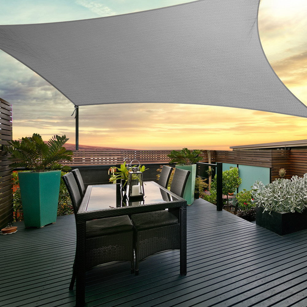 Shade Sail | 3x5m | Rectangle | 280GSM | 98% | Grey Shade Cloth