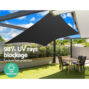 Shade Sail | 3x6m | Rectangle | 280GSM | 98% | Black Shade Cloth