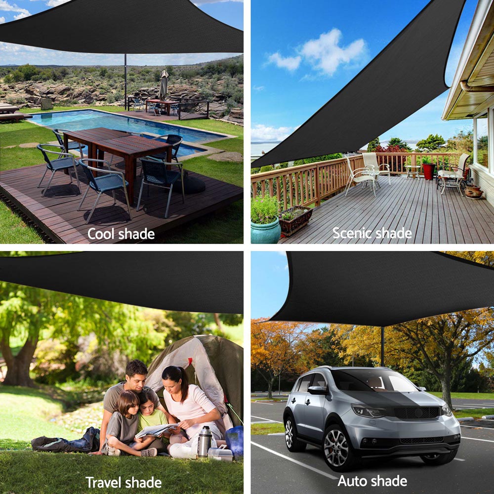 Shade Sail | 4x6m | Rectangle | 280GSM | 98% | Black Shade Cloth