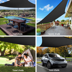 Shade Sail | 4x6m | Rectangle | 280GSM | 98% | Black Shade Cloth