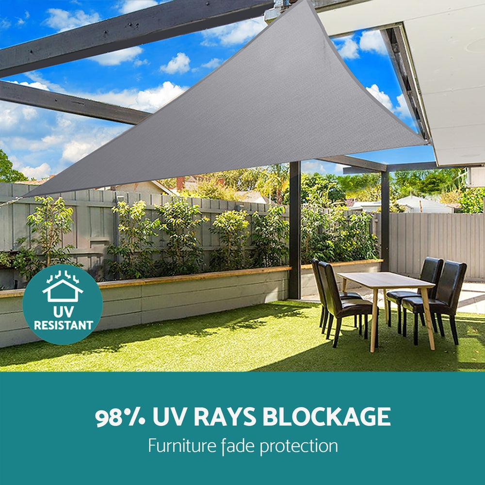 Instahut | Waterproof Shade Sail | Shade Cloth Triangle Canopy | 220GSM | 4x4x4m